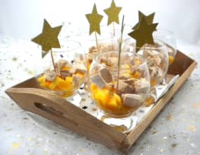 Verrine de foie gras, kaki et Muscat de Rivesaltes