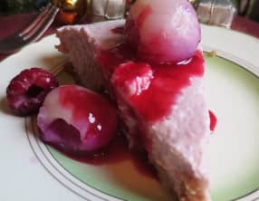 Cheesecake aux litchis ou lychees sans cuisson