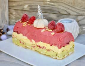 Bûche glacée framboise pistache