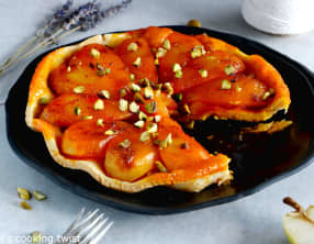Tarte Tatin de poires au safran