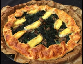 Tarte épinards champignons et St Marcellin