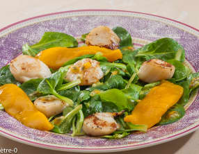 Salade de saint jacques à la mangue