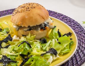 Burger aux trompettes de la mort et patate douce