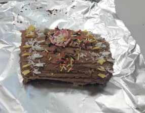 Mini bûches roulées pralinées, chocolat