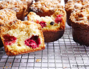Crumb cake framboises et pépites de chocolat