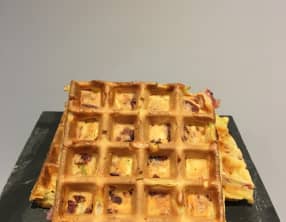 Gaufres salées jambon de dinde courgettes et carottes