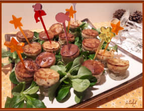 Bouchées au chèvre, origan et jambon râpé