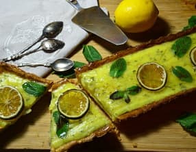 Tarte mojito citron rhum et menthe