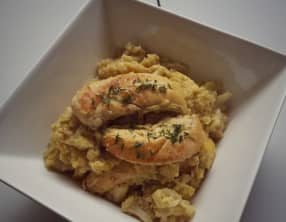 Aiguillettes de poulet et chou-fleur au curry