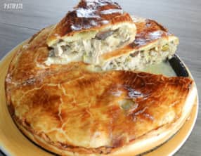Quiche avec un reste de pintade fourrée