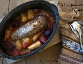 Filet mignon rôti à l’érable, carottes, panais et betteraves