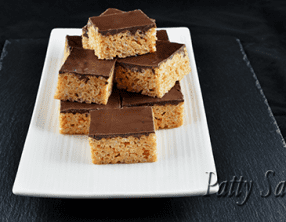 Carrés aux rice krispies et beurre de cacahuètes