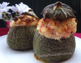 Courgettes farcies aux tomates et filets de lieu