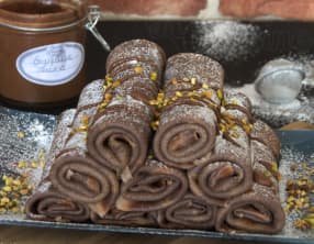 Les crêpes roulées au gianduja