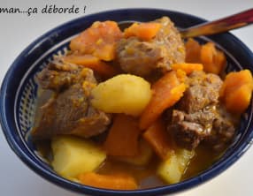 Sauté de veau aux épices, potimarron et pomme de terre