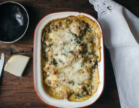 Gratin de gnocchis de sarrasin chèvre et épinards
