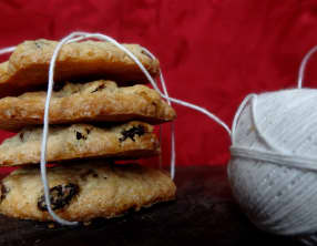 Biscuits crème fraîche raisins secs