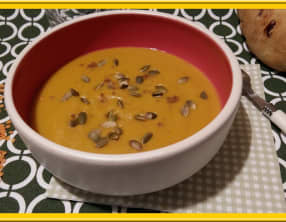 Velouté de lentilles corail et potimarron