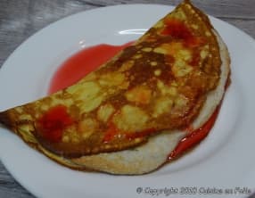 Crêpes soufflées à la meringue et sirop de grenadine