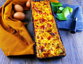 Tarte aux poireaux à la muscade