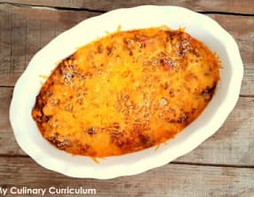 Mon chili aux haricots blancs gratiné au cheddar