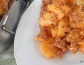 Gratin de pommes de terre à la viande et au Morbier