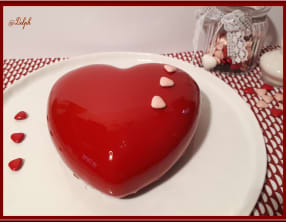 Entremet framboises et Panna cotta amandes