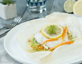 Papillote de cabillaud aux légumes