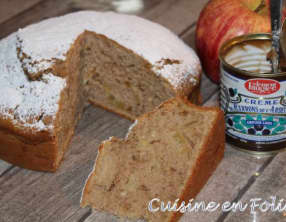 Cake à la crème de marrons et pomme caramélisée
