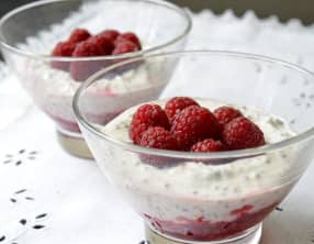 Verrines aux framboises et graines de chia