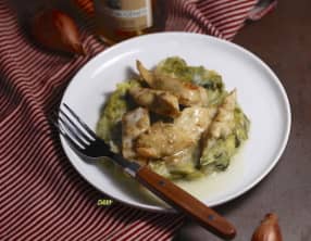 Fricassée de poulet flambée au génépi