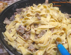 Tagliatelles chataigne saucisse