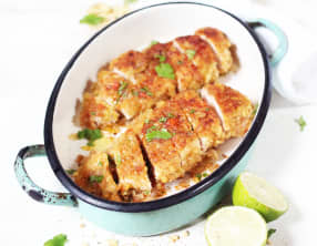 Filets de poulet panés à la chips de banane