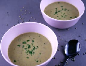 Soupe toute simple lentilles et poireaux