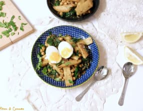 Céleri rave aux épices, pois chiches et épinards