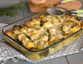 Gratin de choux de Bruxelles et pommes de terre