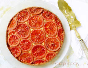 Tarte orange sanguine et fève tonka