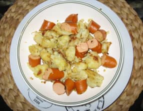 Chou-fleur aux knacks de poulet