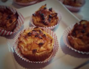 Muffins façon invisible aux pommes et pointe de fudge caramel