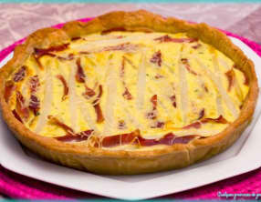 Tarte aux asperges et jambon sec