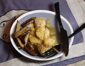 St-Jacques et pommes de terre sautées au citron confit
