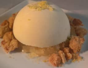 Dôme au citron, confit de fenouil et streusel