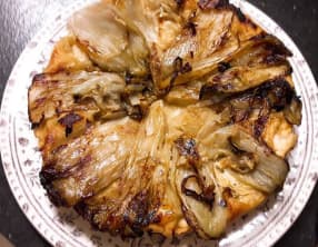 Tatin d’endives au chavignol et à la moutarde miel-épices