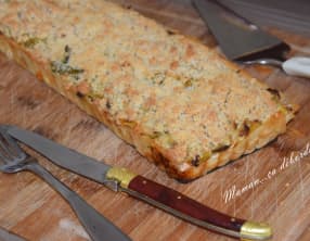 Tarte poireau, saumon et son crumble