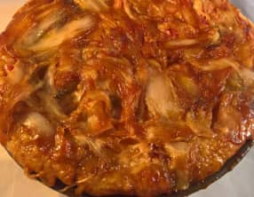 Tarte tatin endive, gruyère et porchetta