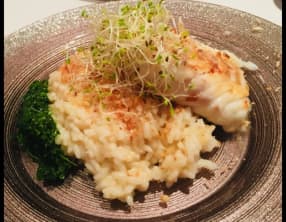 Dos de cabillaud sur risotto crémeux