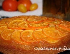 Upside-down cake aux oranges sanguines