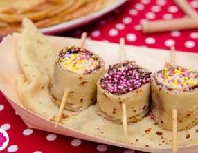 Makis de crêpes, chocolat et banane