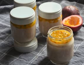 Riz au lait de coco, cannelle et fruits de la passion