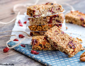 Barre de céréale aux cranberries et noix